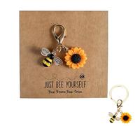 YURUIHKAO Bee Keychain Cute Bee Charm Honey Bees Decor Keyring Perfect for Friends Sisters Daughters Sentimental Inspirational Presents