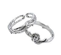 yuruyi Matching Couple Rings for Him & Her Set - Romantic Heart Design | Adjustable Hypoallergenic Wedding Bands Engagement Ring Sets for Couple Valentine's Day Gifts, Copper, Cubic Zirconia