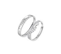 yuruyi Matching Couple Rings for Him & Her Set - Romantic Heart Design | Adjustable Hypoallergenic Wedding Bands Engagement Ring Sets for Couple Valentine's Day Gifts, Copper, Cubic Zirconia
