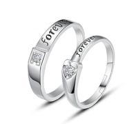 yuruyi Matching Couple Rings for Him & Her Set - Romantic Heart Design | Adjustable Hypoallergenic Wedding Bands Engagement Ring Sets for Couple Valentine's Day Gifts, One Size, Copper, Cubic Zirconia