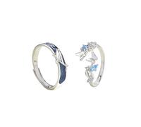 yuruyi Matching Couple Rings for Him & Her Set - Romantic Heart Design | Adjustable Hypoallergenic Wedding Bands Engagement Ring Sets for Couple Valentine's Day Gifts, Copper, Cubic Zirconia