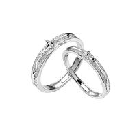 yuruyi Matching Love Rings for Couples, Adjustable Romantic Heart Gemstone Matching Bands for Love Engagement Wedding Valentines Day Gifts Rings Sets for Him & Her, Copper, Cubic Zirconia
