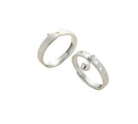 yuruyi Matching Rings for Couples - Romantic Heart Design | Adjustable Engagement Wedding Band Sets for Him and Her Matching Rings Valentines Day Gifts, Copper, Cubic Zirconia