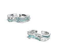 yuruyi Matching Rings for Couples - Romantic Heart Design | Adjustable Hypoallergenic Wedding Ring Engagement Ring Set His and Her Valentines Day Gifts, Copper, Cubic Zirconia
