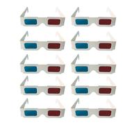 Yusat 10 Pack 3D Red Blue Glasses, DIY Assembly Cardboard Educational for Kids Physics Learning, with 3D Cards (Glasses with Card)