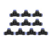 Yusat 10Pcs OD 12mm Air Hose Pneumatic 3 Way Tee Union Connector Air Push Quick Fittings