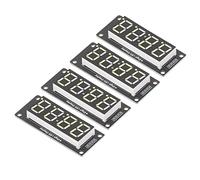 Yusat 4 Digit 7 Segment Display Module, TM1637 Driver Board 5V LED Digital Tube with Decimal Point for Clock (Yellow MRA041E)