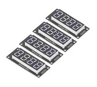 Yusat 4 Digit 7 Segment Display Module, TM1637 Driver Board 5V LED Digital Tube with Decimal Point for Clock (Blue MRA041C)