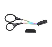 Yusat 4 Pcs Eyebrow Trimmer Scissors Brow Grooming Scissors with Built-in Comb for Safe Precise Shaping Men Women Travel (Multicolor Series 4 Piece Set)