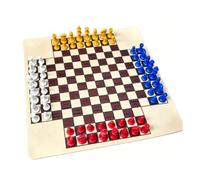 Yusat 4 Players Chess Board Game Set, Non Slip 4 Player Chess for Team