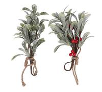 Yusat 4PCS Artificial Mistletoe Picks 9.1 Inch Christmas Mistletoe Decor Fake Ornament with Lifelike Handmade Details for Xmas Tree Wreath Door Fireplace Holiday Decorat