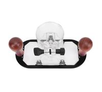 Yusat 65mm Cutting Machine Router Base, Aluminum Alloy with Transparent Cover for Engraving and Milling, Lightweight, Glossy Black, Original Wooden Handle