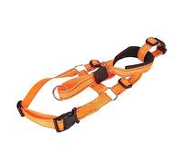 Yusat Adjustable Bite Head Collar Muzzle and Bark Prevention Breathable Nylon Training Walking Muzzle Orange (L)