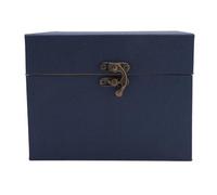 Yusat Ball Jointed Doll Head Storage Case Linen Fabric Protective Carrying Box for 1/3 Scale Doll Head (Dark Blue)