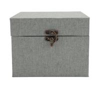 Yusat Ball Jointed Doll Head Storage Case Linen Fabric Protective Carrying Box for 1/3 Scale Doll Head (Gray Green)