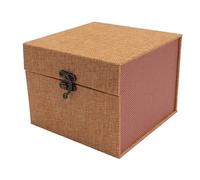 Yusat Ball Jointed Doll Head Storage Case Linen Fabric Protective Carrying Box for 1/3 Scale Doll Head (Khaki)