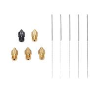 Yusat Brass 3D printer nozzle kit with 0.2-0.8mm sizes | Compatible with CR10 Ender 3 Series, MK8, 1.75mm Filament, Brass Material, Includes Cleaning Needles and Storage Box