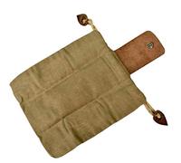 Yusat Bushcraft Foraging Pouch Waxed Canvas Collapsible Pouch with Belt Loop and Metal Buckles for Outdoor Hiking and Treasure 8.25x2.75 Inch (Brown)