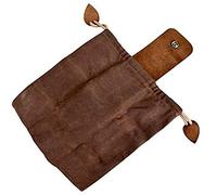Yusat Bushcraft Foraging Pouch Waxed Canvas Collapsible Pouch with Belt Loop and Metal Buckles for Outdoor Hiking and Treasure 8.25x2.75 Inch (Coffee)
