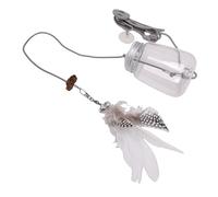 Yusat Cat Door Hanging Teaser Feeder Toy Self Play Feather Teaser for Indoor Cats with Treat Dispenser Mental Stimulation Toy for Bored Kittens