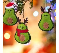 Yusat Christmas Felt Ornaments, 3 Pcs Avocado Green Doll Pendant for Tree Hanging