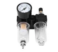 Yusat Compressed Air Filter Regulator Lubricator Combo, Self Locking G1/4 Inch Water Oil Trap Separator 60ml with Aluminum Alloy Housing for Automotive Repair Industrial Fluid Systems