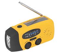 Yusat Emergency Hand Crank Solar Radio with Flashlight LED Light USB Charger and 1200mAh Power Bank for Outdoor Camping Survival (European Version)