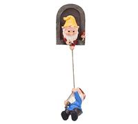 Yusat Garden Tree Gnome Statue Resin Colorfast Tree Climbing Elf Sculpture for Yard Outdoor