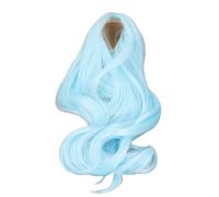 Yusat Long Curly Doll Wig Soft Silk Central Parting Artificial Hair for 1/3 Head Circumference Ball Jointed Dolls (Blue)
