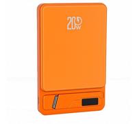 Yusat Magnetic Wireless Power Bank Portable Charger Charging Stand Phone Stand Dock 10000mAh 20W PD LCD Display Built in with 15W Wireless Charging for iOS Phone 12 to 17 (Orange)