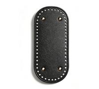 Yusat Oval Crochet Bag Base with Pre Punched Holes 4 Pack PU Leather | 22x10 Cm Sturdy Metal Studs Support, Flexible But Tear Resistant, for DIY Woven Tote Beach Bags Raffia Yarn