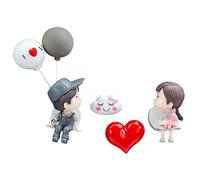 Yusat Quilts Cute Couples Action Figures Car Ornament Car Air Venture Aromatherapy Pheasant Dashboard Decoration (GrayCouple + Grayball + Redlove + Grey Couple + Grey Balloon + Red Love + White)