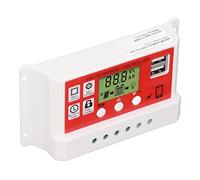 Yusat Solar Charge Controller PWM 12V/24V Intelligent Regulator with LCD Display Dual USB Outputs for Solar Power Systems Smart Homes (30A)