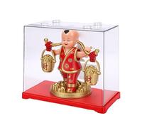 Yusat Solar Swinging Car Ornament Solar Swing Dashboard Ornament Powered Dashboard Decor Fortune Feng Shui Child Figurine with Dust Box for Car Desk Tabletop Decor