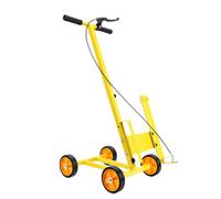 Yusat Straight Line Marking Machine 4 Wheel Inverted Paint Striping Cart | Stainless Steel Build, for Parking Lot Warehouse Factory, Works on Concrete Asphalt Gravel