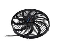 Yusat Universal Radiator Cooling Fan 389mm 12V 120W Push Pull Reversible | High Strength Metal Plastic Blades, 10-curved Blade Design, 1800m³/h Max Airflow, Suitable for Vehicle Engine Cooling,