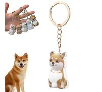 YUSAVHO Dog Hair Collector Keychain, Pet Memorial Keepsake, Pet Hair Storage Fur Locket, Personalized Dog Hair Pendant Memorial Gifts for Pet Lovers（Shiba Inu）