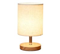 YUSDATC Wooden Art Desk Lamp Bedroom Bedside Circular Linen Fabric Decorative Desk Lamp Study Room Sleep Lamp Living Room Decorative Desk Lamp Warm Atmosphere Decorative Desk Lamp