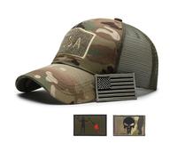 YUSENGMOO USA Flag Camouflage Baseball Cap,Embroidered Patch Baseball Cap mesh Cap Outdoor Sun hat,hat+Patch (15,L)