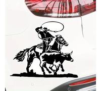 YUSENHUA Self-Adhesive Black Animal Cow Horse Racing Sticker Funny car Shape Rear Windshield Decal Wall Sticker