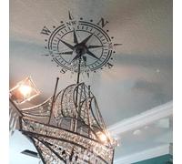YUSENHUA Self-Adhesive Black Ceiling Compass Ocean Wall Sticker Bedroom Living Room Nautical Beach Chandelier Decal