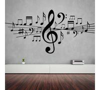 YUSENHUA Self-Adhesive Black Music Studio Decorative Music Wall Sticker Musical Note Decal Bedroom Dance Art Wallpaper