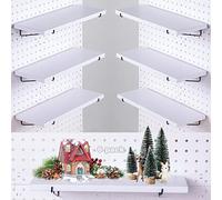YUSFKJ Pegboard Shelf Set - 6 Heavy Duty Peg Board Shelves & Steel Brackets, Organizer for Storage, Garage, Workbench, Craft, Office