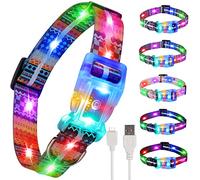 YUSHANG Light Up Dog Collars,LED Dog Collar Rechargeable Waterproof,2-in-1 Buckle Type Glow Collar for Medium Large Dogs- M(10-17 * 0.98 inch can be Crop)