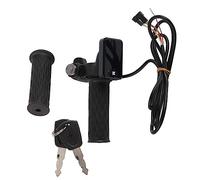 YuShaTra 1 Pair Throttle Grip with LCD Screen, Electric Bike Twist Throttle Accelerator Handle Grips, Waterproof ABS Plastic Body with Non Slip Rubber Grip, Includes 6 Cables and 2