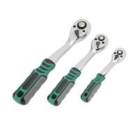 YuShaTra 3PCS 72 Tooth Ratchet Handle Socket Wrench, Less Steel Ratchet, Heavy Duty Spanner with, Auto ir Tools for Mechanics