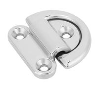 YuShaTra 8mm Stainless Steel Folding Boat Marine Pad Eye Stowage D Tie - down Ring, Heavy Duty D Ring Cleat for Yacht Motor, Super Polished Mirror Folding Pad Eye with Plate Stopper, Corros