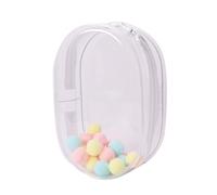 Yushen Clear Figure Display Bag with Keychain Blind Box Carrying Case Keychain Pouch Charms for Collectibles (Oval, Transparent, Large)