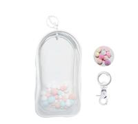 Yushen Large Clear Figure Display Bag with Keychain Case Blind Box Keychain Carrying Case Lipstick Charm for Collectibles, White, Large