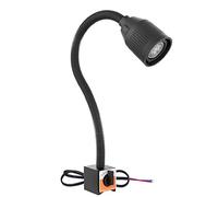 YushenFu Energy- Saving LED Work Light Flexible Gooseneck LED Table Light, 360° Adjustable Lamp for Home, Industrial Lighting, Two Types of Bases, 3/4/5W(Size:3W 24-36V,Color:Base B)